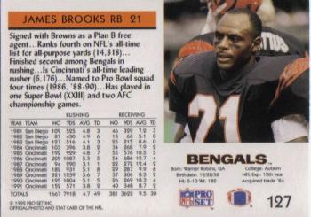 1992 Pro Set #127 James Brooks Back