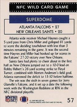 1992 Pro Set #57 NFC Wild Card Back
