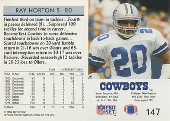 1992 Pro Set #147 Ray Horton Back