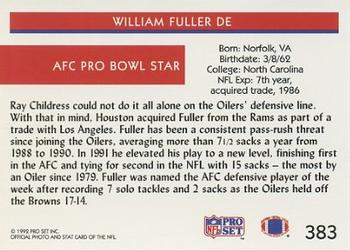 1992 Pro Set #383 William Fuller Back