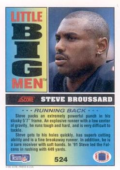 1992 Score #524 Steve Broussard Back