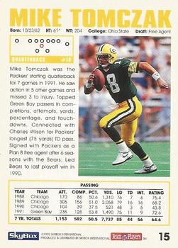 1992 SkyBox Impact #15 Mike Tomczak Back