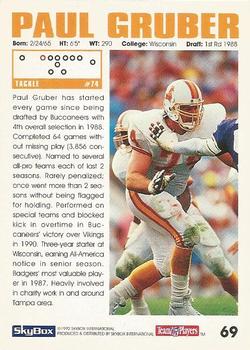 1992 SkyBox Impact #69 Paul Gruber Back