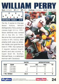 1992 SkyBox Impact #24 William Perry Back