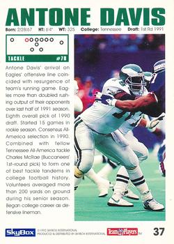 1992 SkyBox Impact #37 Antone Davis Back