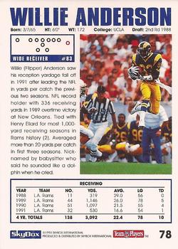 1992 SkyBox Impact #78 Willie Anderson Back