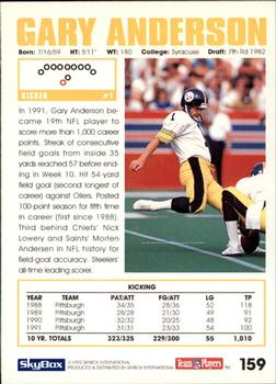 1992 SkyBox Impact #159 Gary Anderson Back