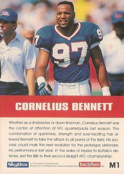 1992 SkyBox Impact - Major Impact #M1 Cornelius Bennett Back