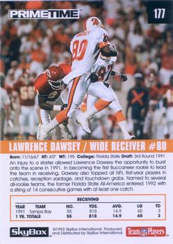 1992 SkyBox Prime Time #177 Lawrence Dawsey Back