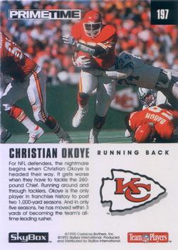 1992 SkyBox Prime Time #197 Christian Okoye Back