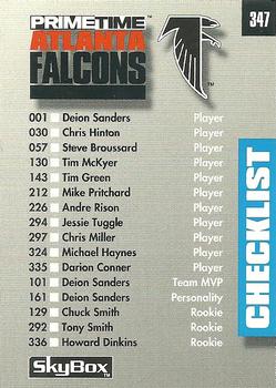 1992 SkyBox Prime Time #347 Checklist: Falcons / Bills Front