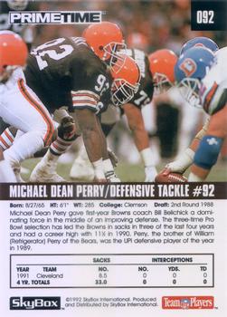 1992 SkyBox Prime Time #092 Michael Dean Perry Back