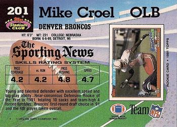 1992 Stadium Club #201 Mike Croel Back