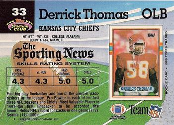 1992 Stadium Club #33 Derrick Thomas Back