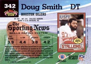 1992 Stadium Club #342 Doug Smith Back