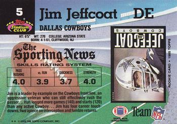1992 Stadium Club #5 Jim Jeffcoat Back