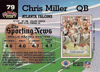 1992 Stadium Club #79 Chris Miller Back