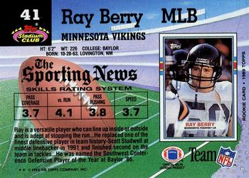 1992 Stadium Club #41 Ray Berry Back