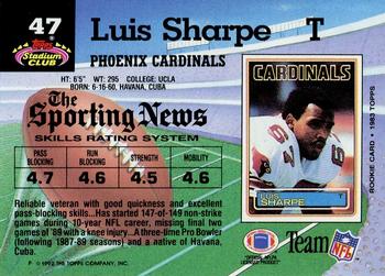 1992 Stadium Club #47 Luis Sharpe Back