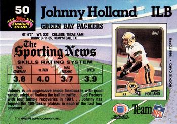 1992 Stadium Club #50 Johnny Holland Back