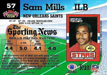 1992 Stadium Club #57 Sam Mills Back