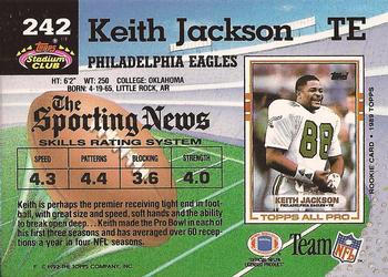 1992 Stadium Club #242 Keith Jackson Back