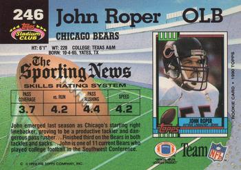 1992 Stadium Club #246 John Roper Back