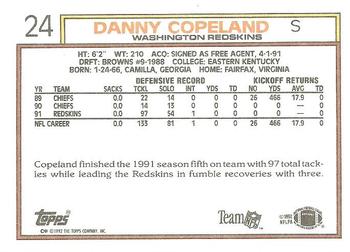1992 Topps #24 Danny Copeland Back