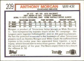 1992 Topps #209 Anthony Morgan Back