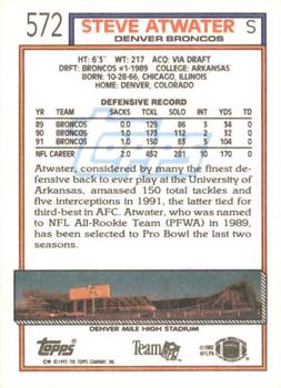1992 Topps #572 Steve Atwater Back