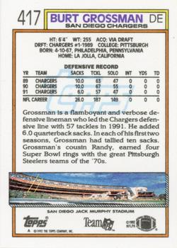 1992 Topps #417 Burt Grossman Back
