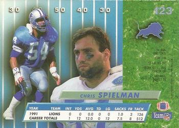 1992 Ultra #123 Chris Spielman Back