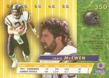 1992 Ultra #350 Craig McEwen Back