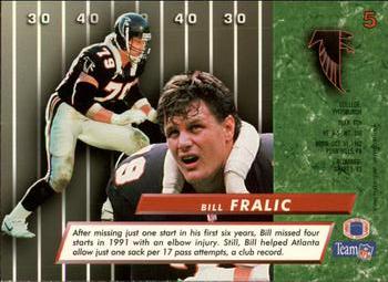 1992 Ultra #5 Bill Fralic Back