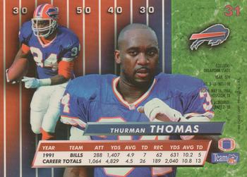 1992 Ultra #31 Thurman Thomas Back