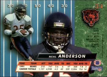 1992 Ultra #34 Neal Anderson Back