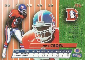 1992 Ultra #96 Mike Croel Back