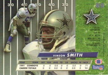 1992 Ultra #89 Vinson Smith Back