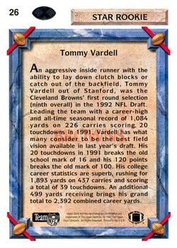 1992 Upper Deck #26 Tommy Vardell Back