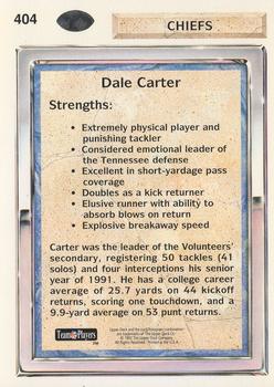 1992 Upper Deck #404 Dale Carter Back