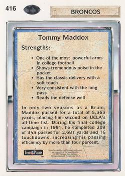 1992 Upper Deck #416 Tommy Maddox Back