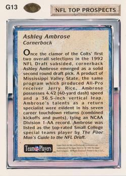 1992 Upper Deck - Gold #G13 Ashley Ambrose Back