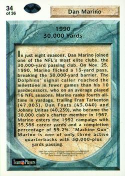 1992 Upper Deck - Football Heroes: Dan Marino #34 Dan Marino Back