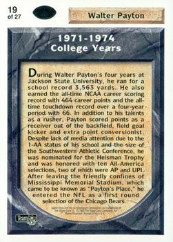 1992 Upper Deck - Football Heroes: Walter Payton #19 Walter Payton Back