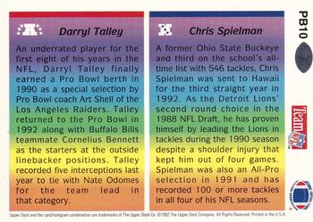 1992 Upper Deck - Pro Bowl #PB10 Darryl Talley / Chris Spielman Back