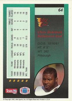 1992 Wild Card #64 Chris Doleman Back