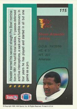 1992 Wild Card #115 Steve Atwater Back