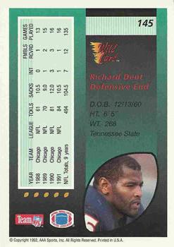 1992 Wild Card #145 Richard Dent Back