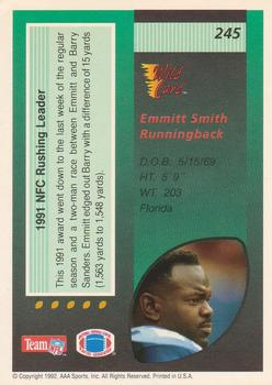 1992 Wild Card #245 Emmitt Smith Back