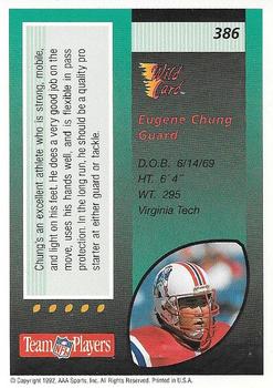 1992 Wild Card #386 Eugene Chung Back